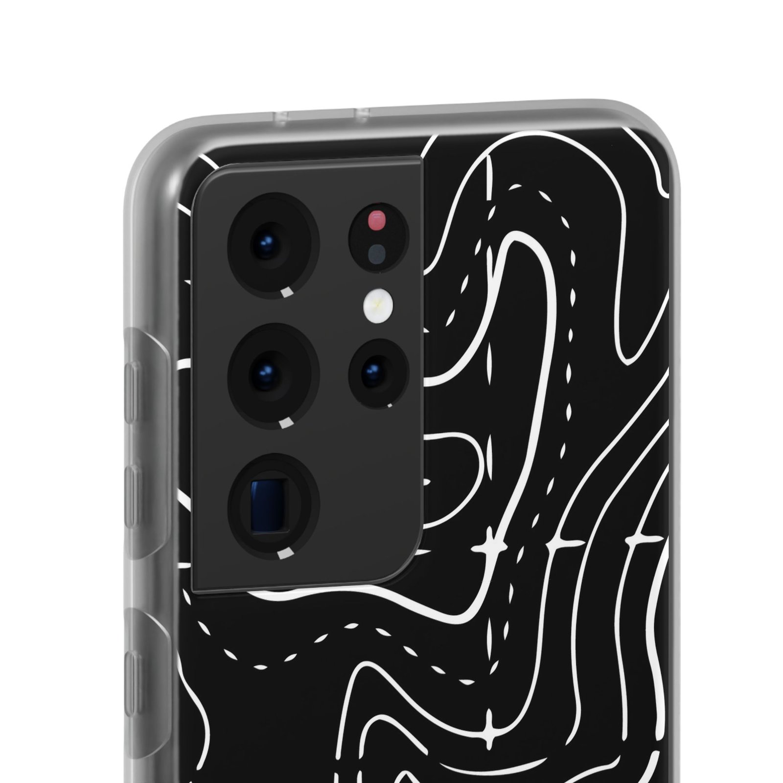 Phone Case — Black Topographic Line Art Design - Image 32