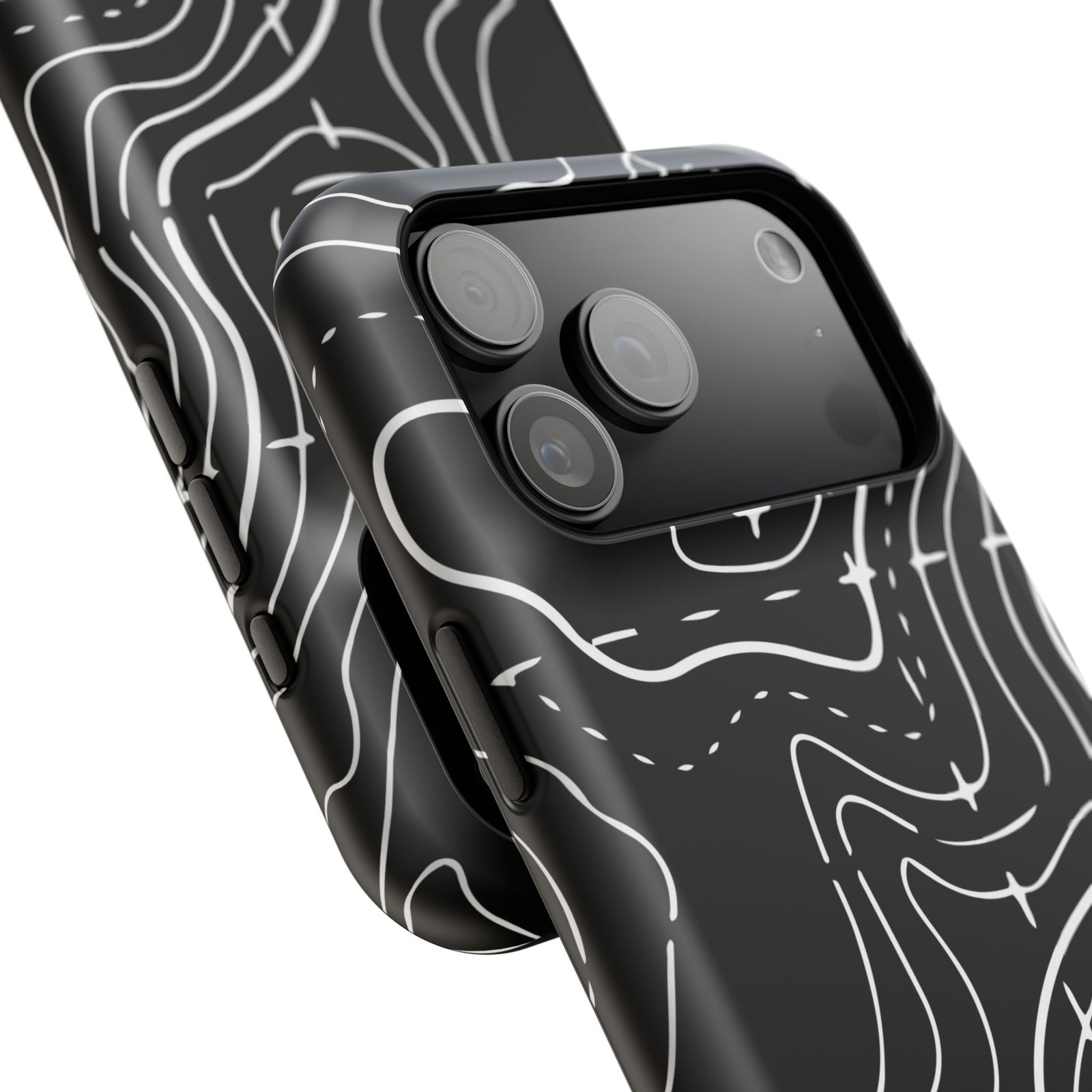 Topographic Black Phone Case — Impact-Resistant iPhone Cover - Image 150