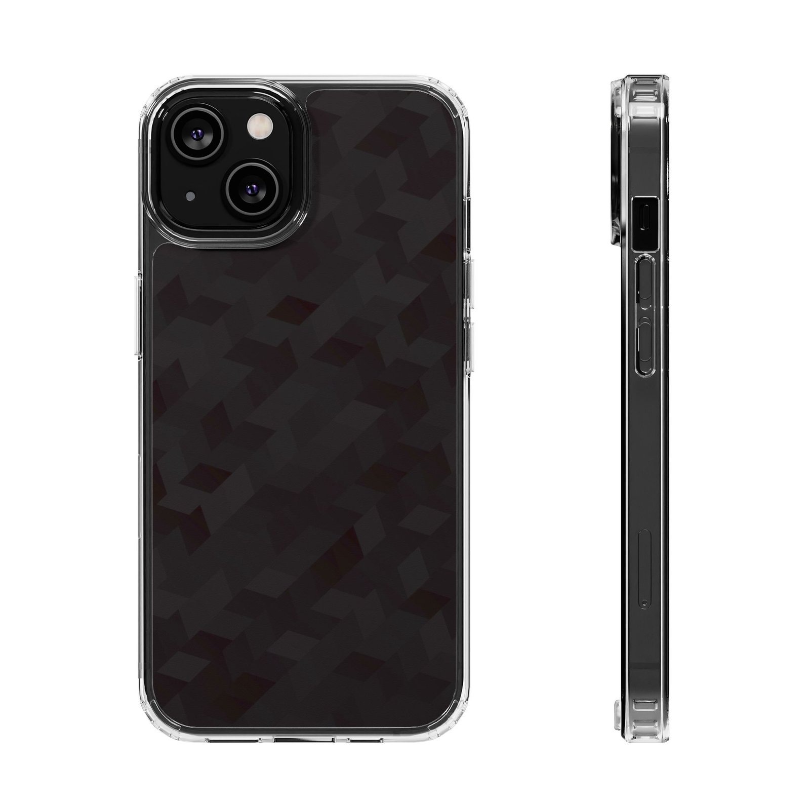 Clear Magnetic Impact-Resistant Phone Case — Black Houndstooth Pattern - Image 9
