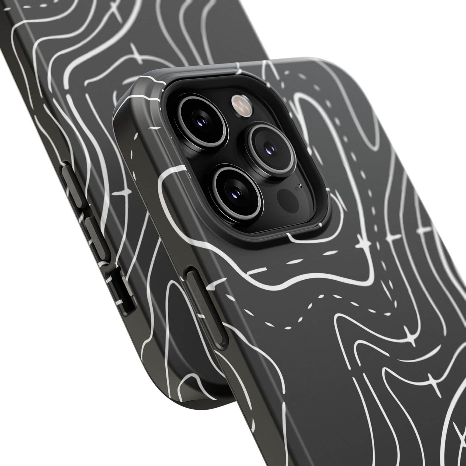 Topographic Black Phone Case — Impact-Resistant iPhone Cover - Image 86