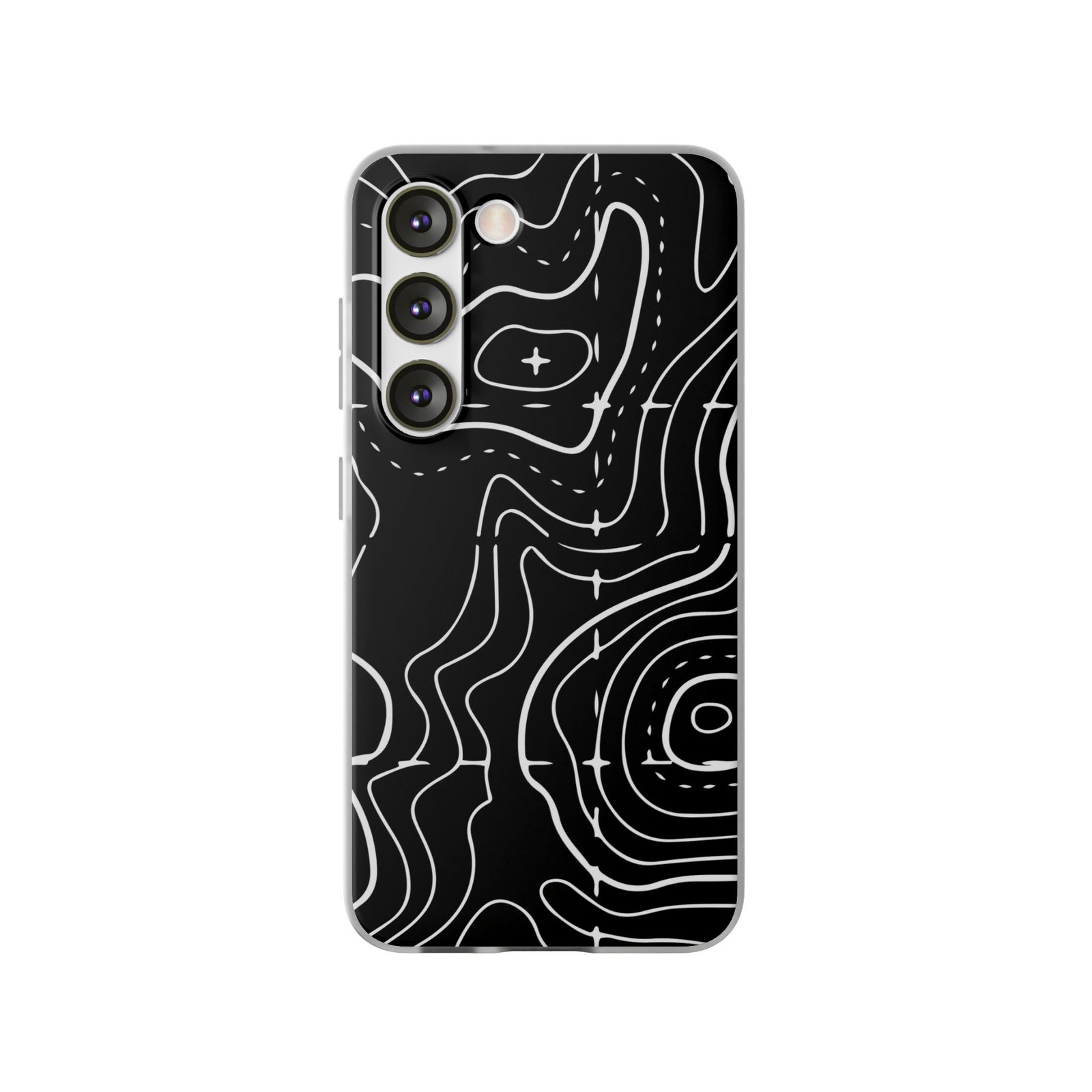 Phone Case — Black Topographic Line Art Design - Image 59