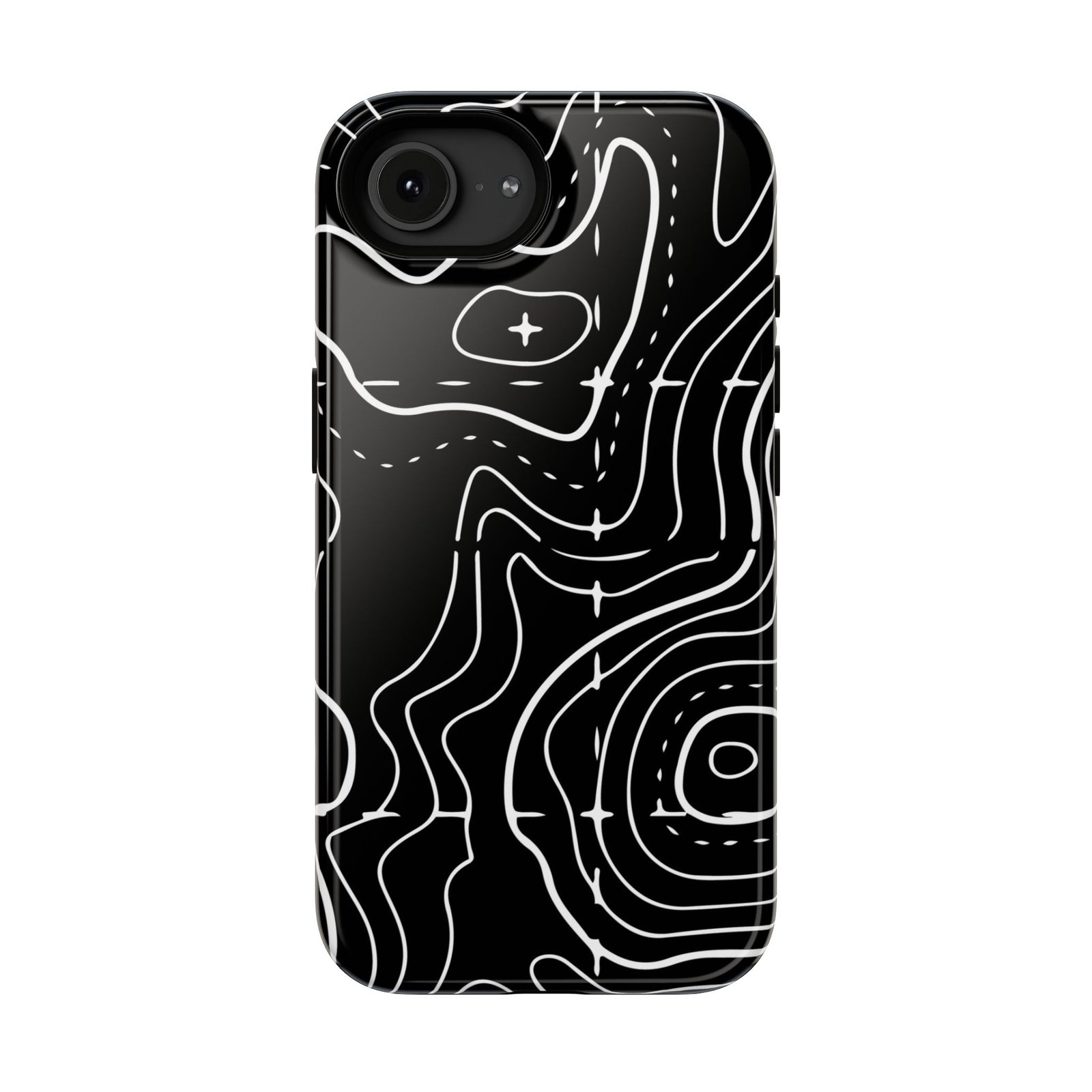 Topographic Black Phone Case — Impact-Resistant iPhone Cover - Image 168
