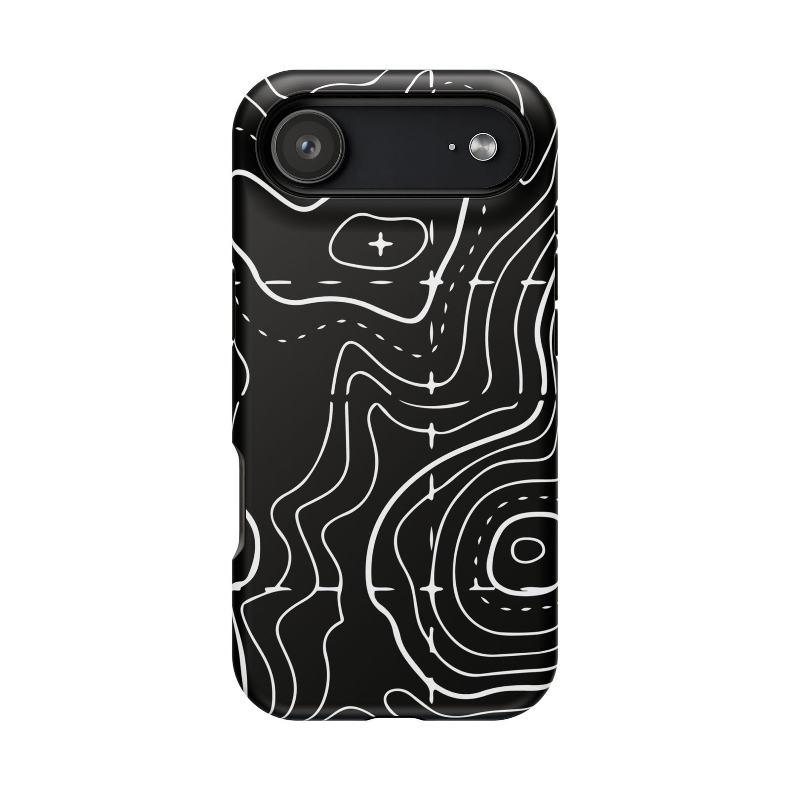 Topographic Black Phone Case — Impact-Resistant iPhone Cover - Image 133