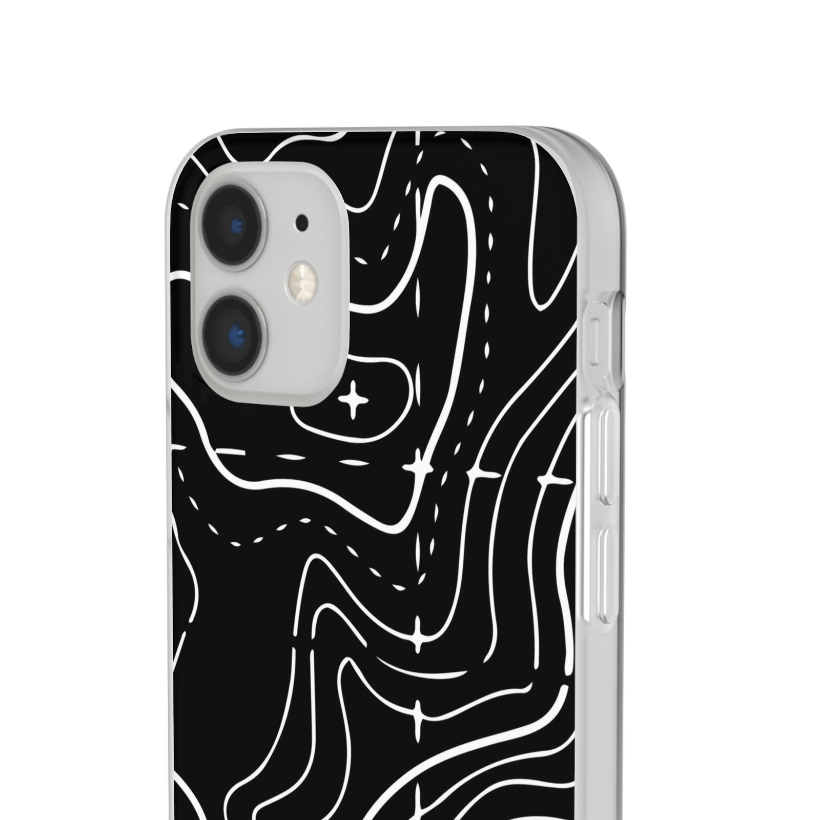 Phone Case — Black Topographic Line Art Design - Image 2