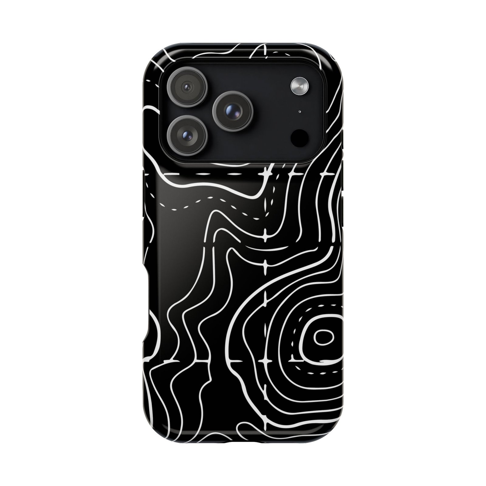 Topographic Black Phone Case — Impact-Resistant iPhone Cover - Image 137