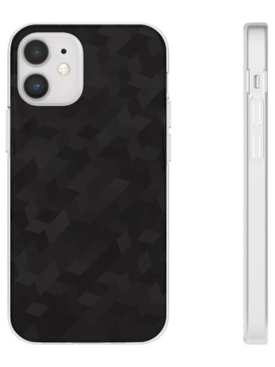 Black Geometric Camouflage Phone Case – Sleek Matte Flexi Case