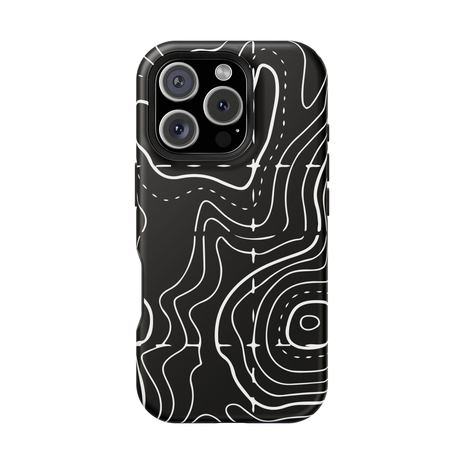 Topographic Black Phone Case — Impact-Resistant iPhone Cover - Image 93