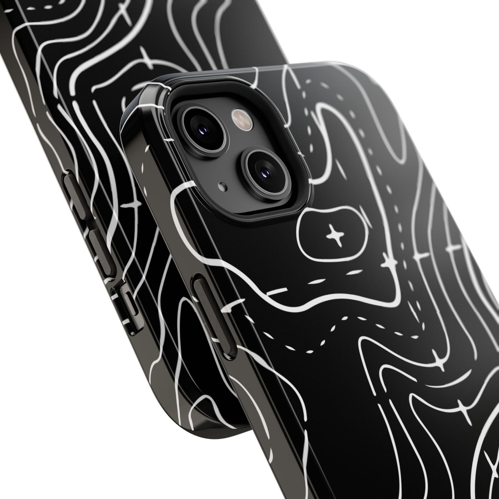 Topographic Black Phone Case — Impact-Resistant iPhone Cover - Image 74