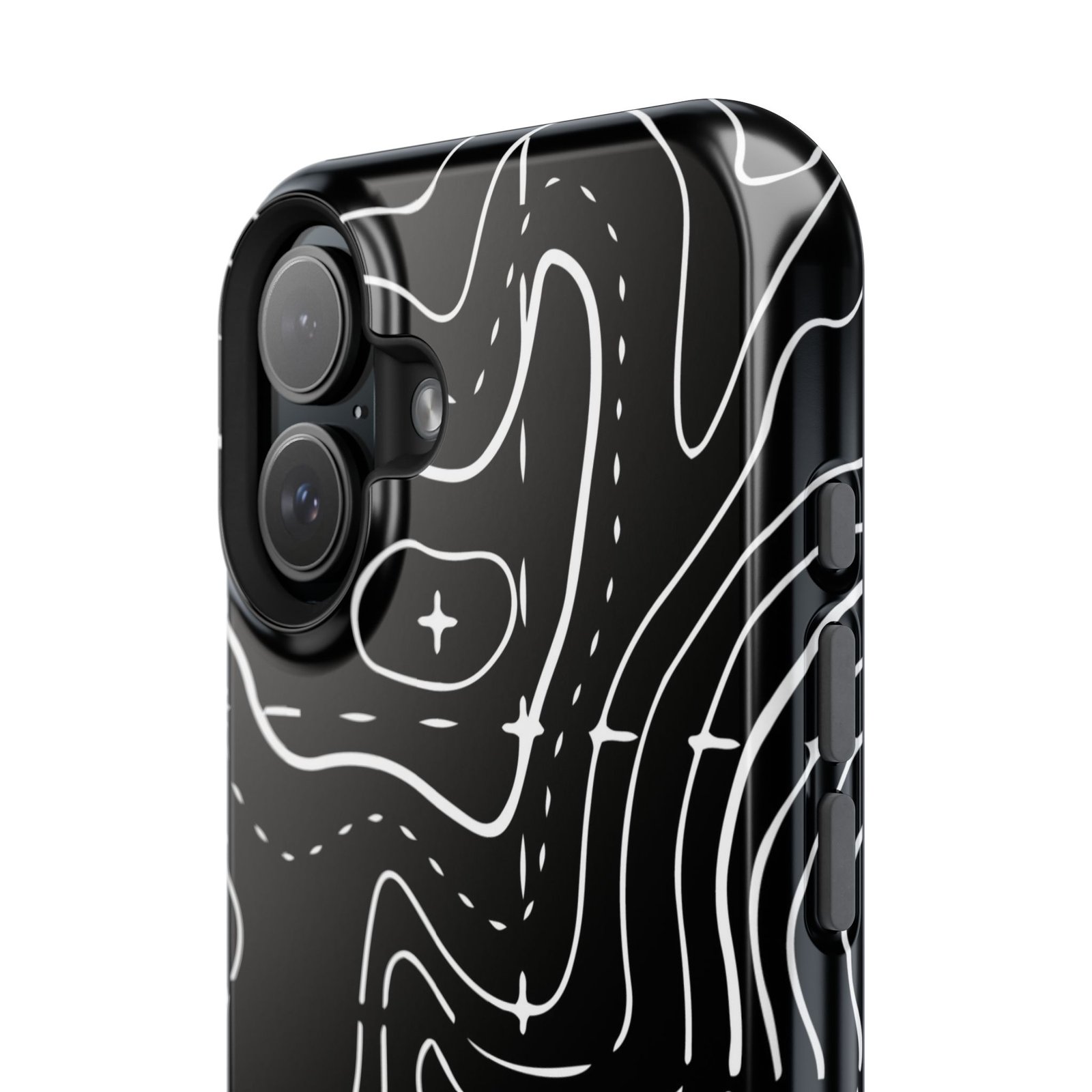 Topographic Black Phone Case — Impact-Resistant iPhone Cover - Image 116