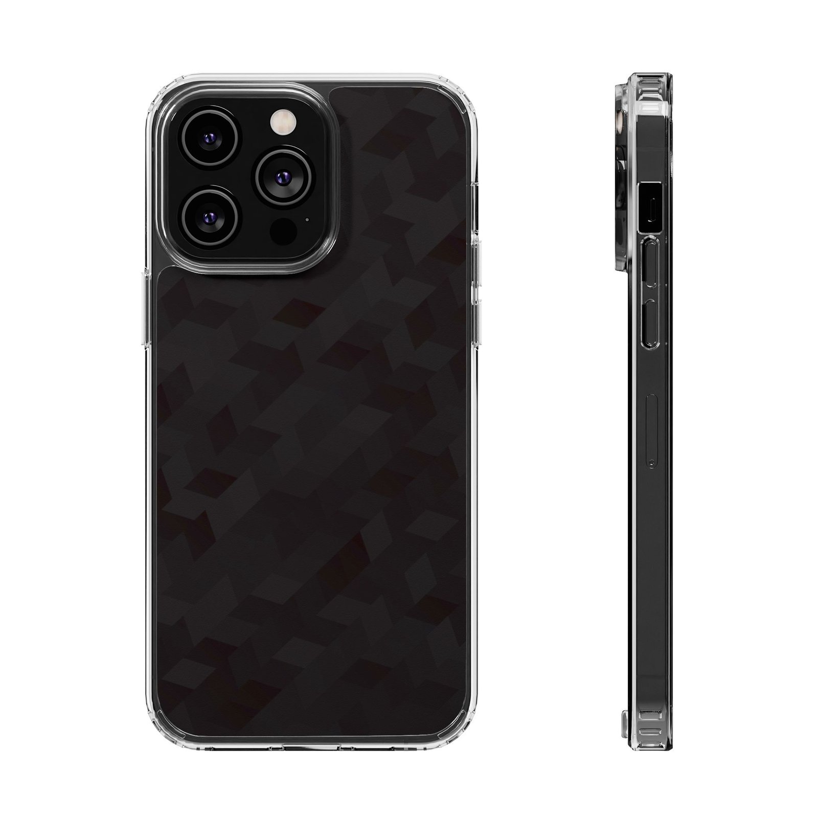 Clear Magnetic Impact-Resistant Phone Case — Black Houndstooth Pattern - Image 12