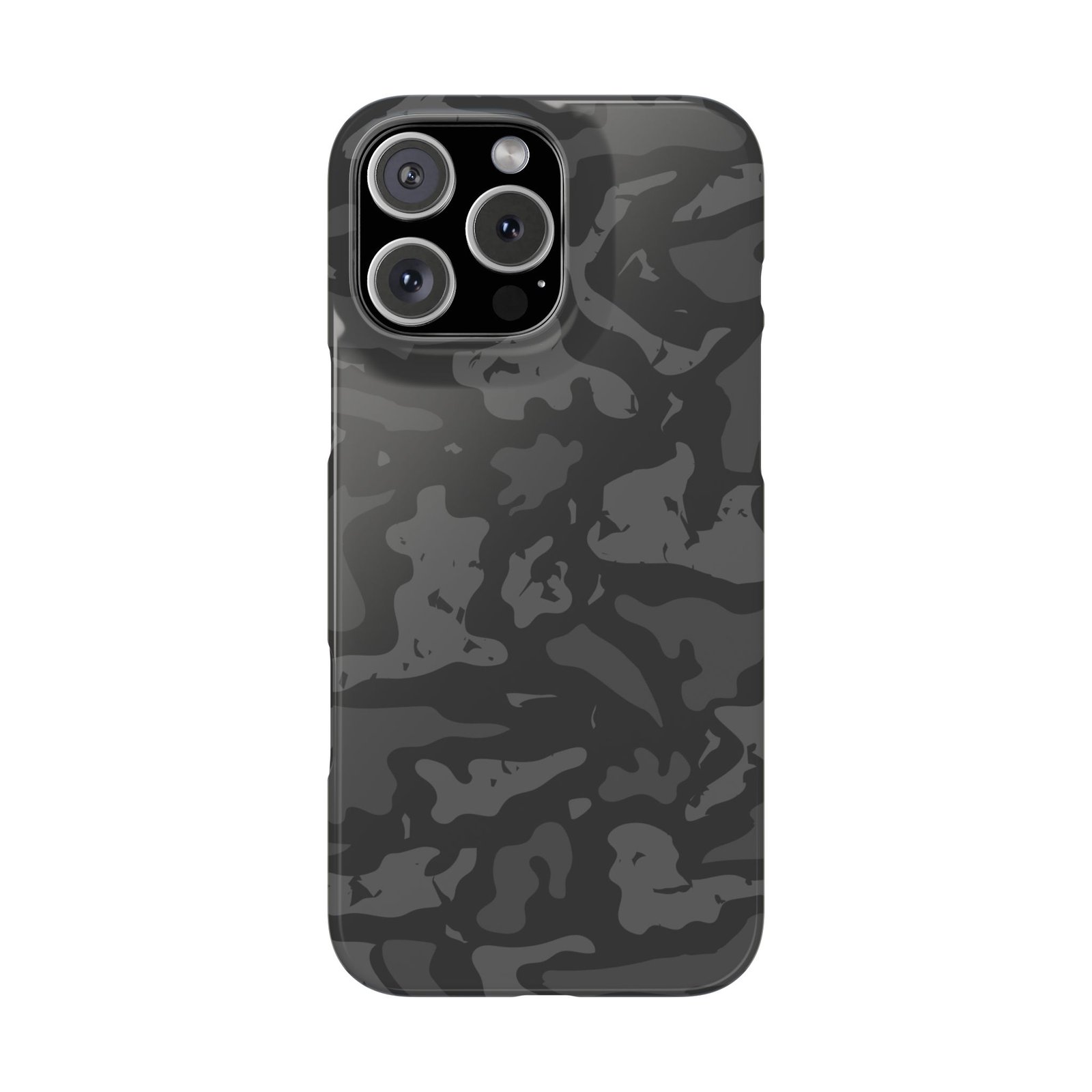 Black Grey Camo Snap Phone Case — Slim Protective Phone Cover - Image 14