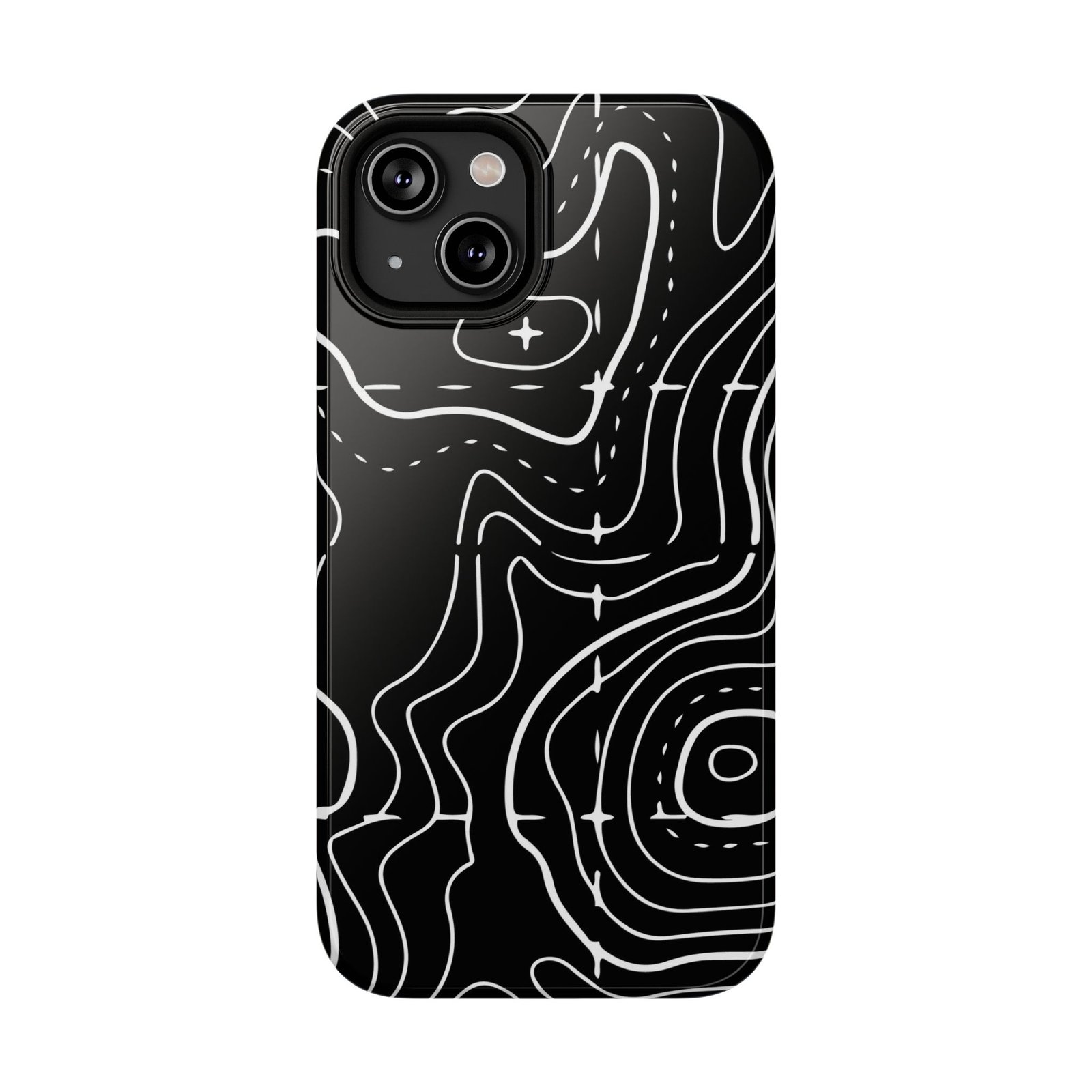 Topographic Black Phone Case — Impact-Resistant iPhone Cover - Image 57