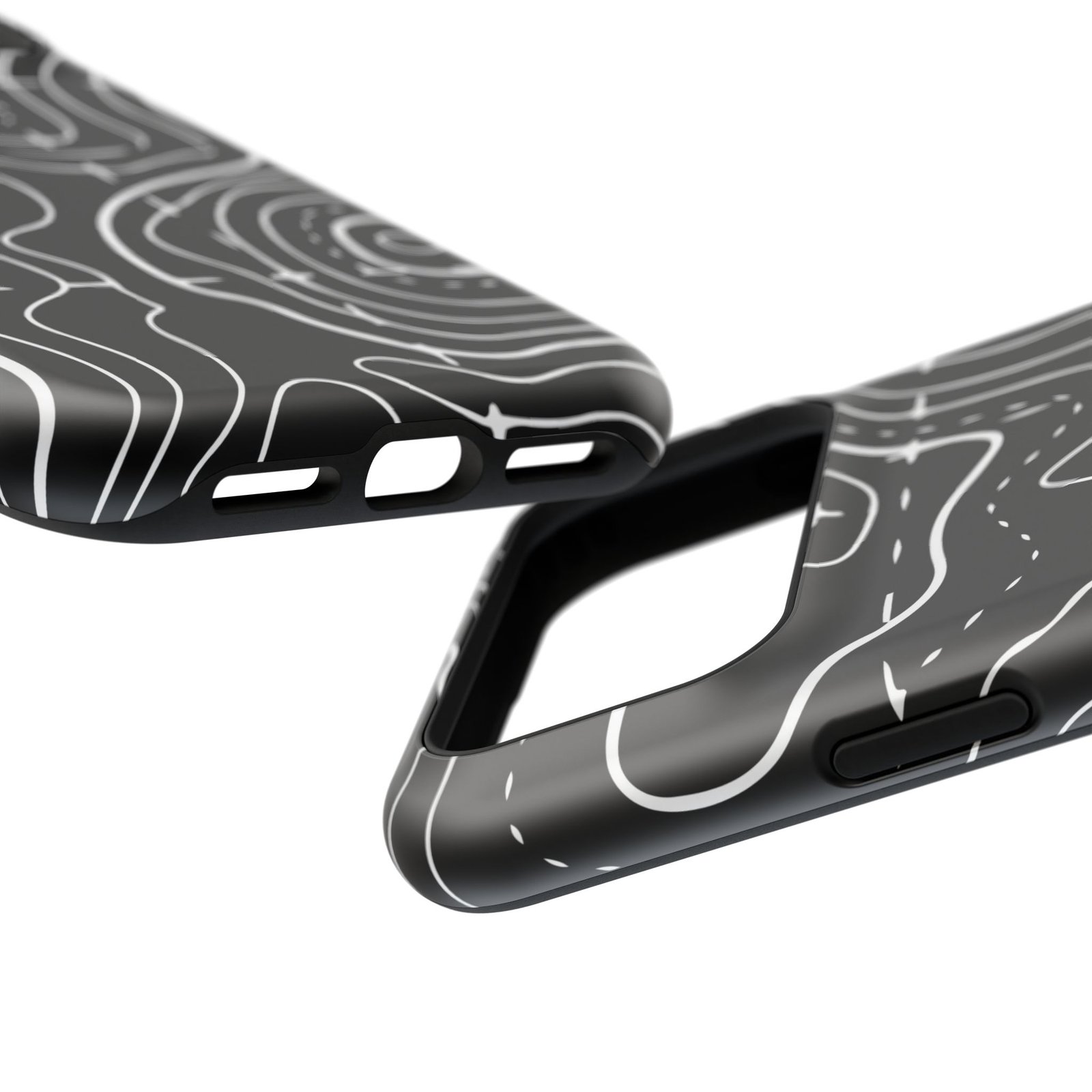 Topographic Black Phone Case — Impact-Resistant iPhone Cover - Image 151