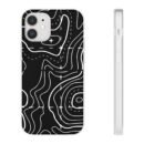 Phone Case — Black Topographic Line Art Design