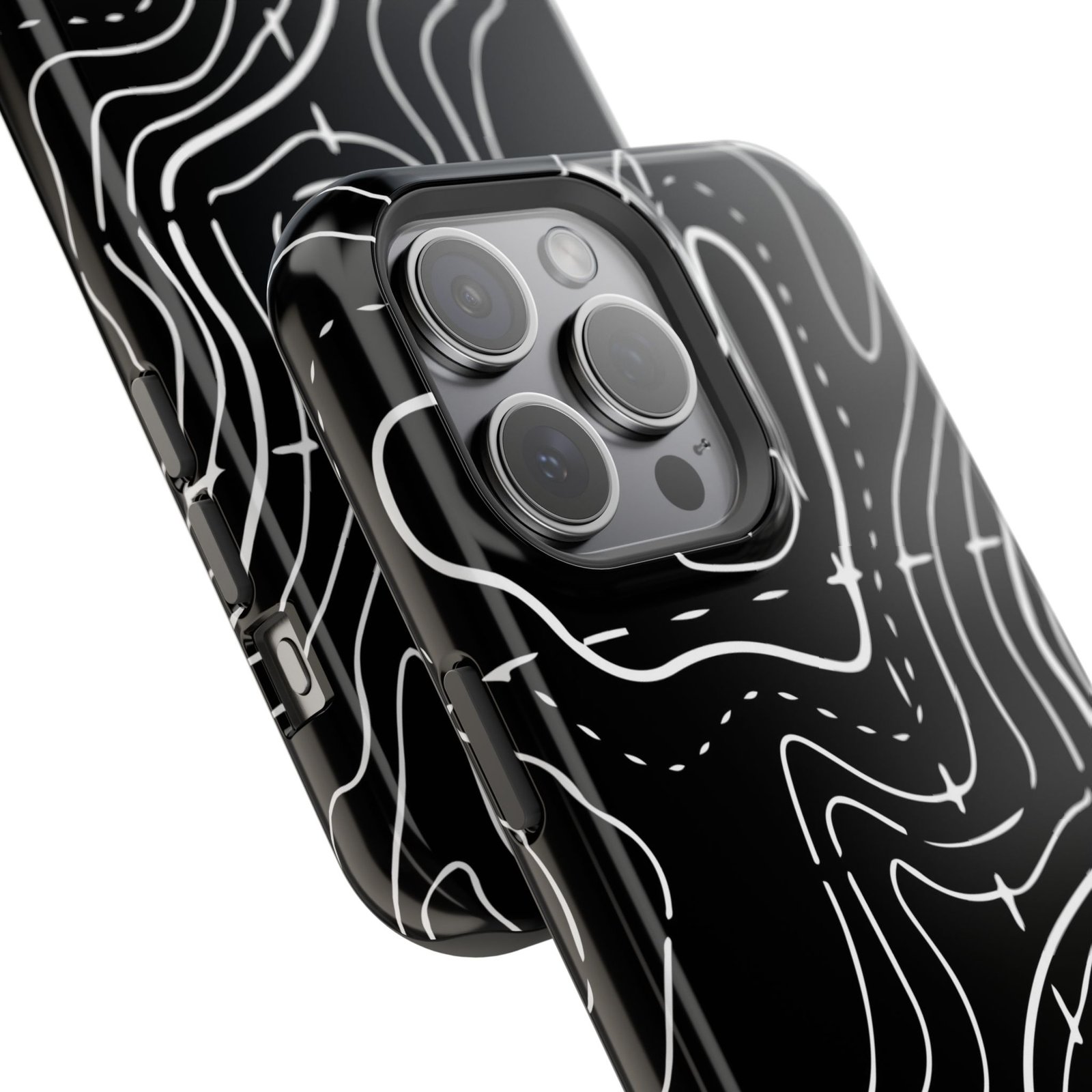 Topographic Black Phone Case — Impact-Resistant iPhone Cover - Image 50