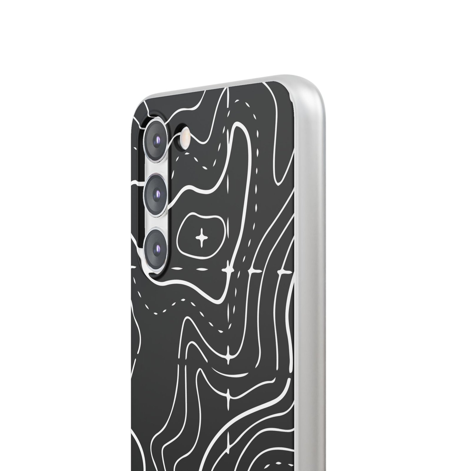 Phone Case — Black Topographic Line Art Design - Image 64