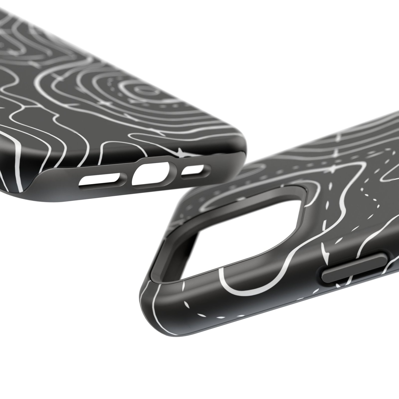 Topographic Black Phone Case — Impact-Resistant iPhone Cover - Image 55