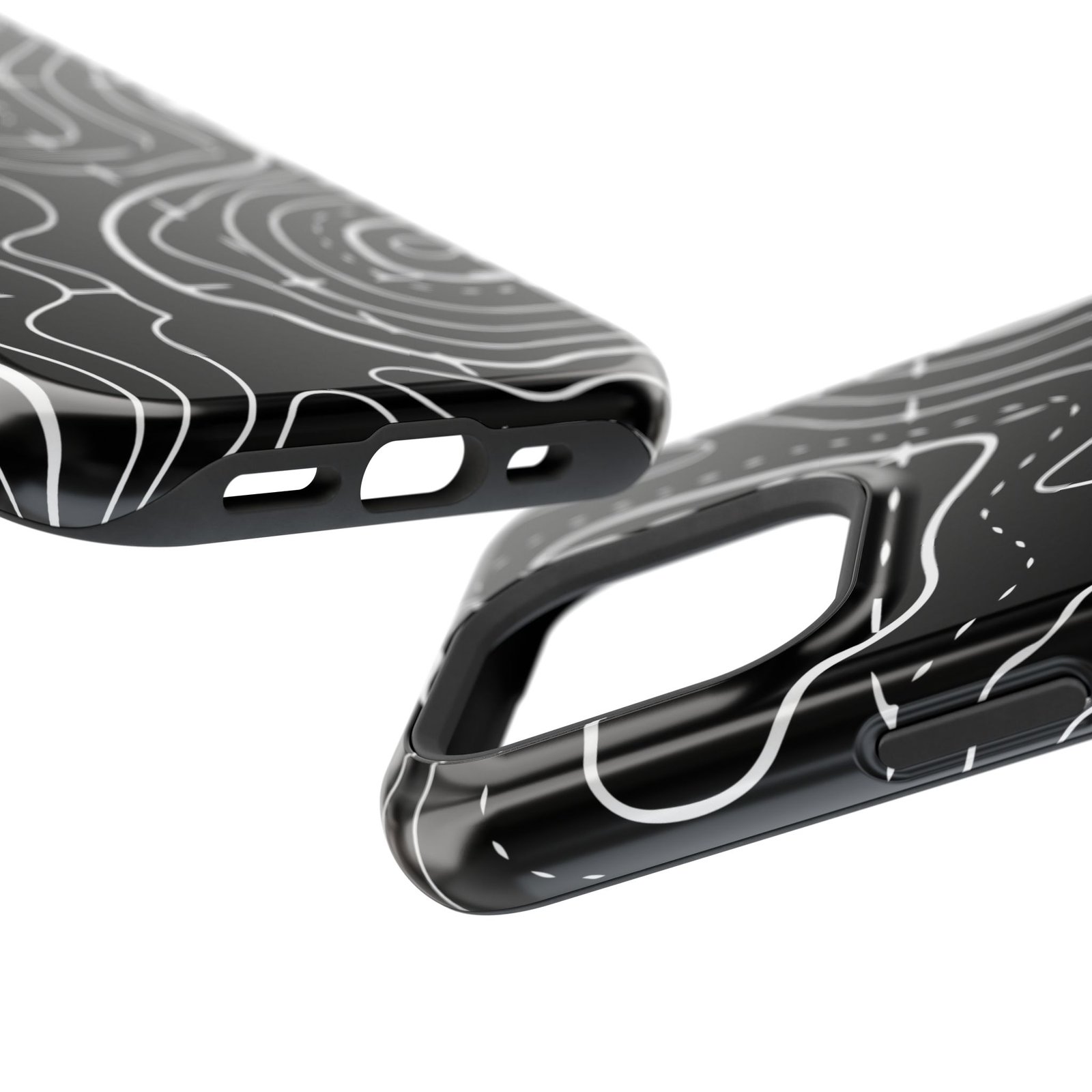 Topographic Black Phone Case — Impact-Resistant iPhone Cover - Image 91