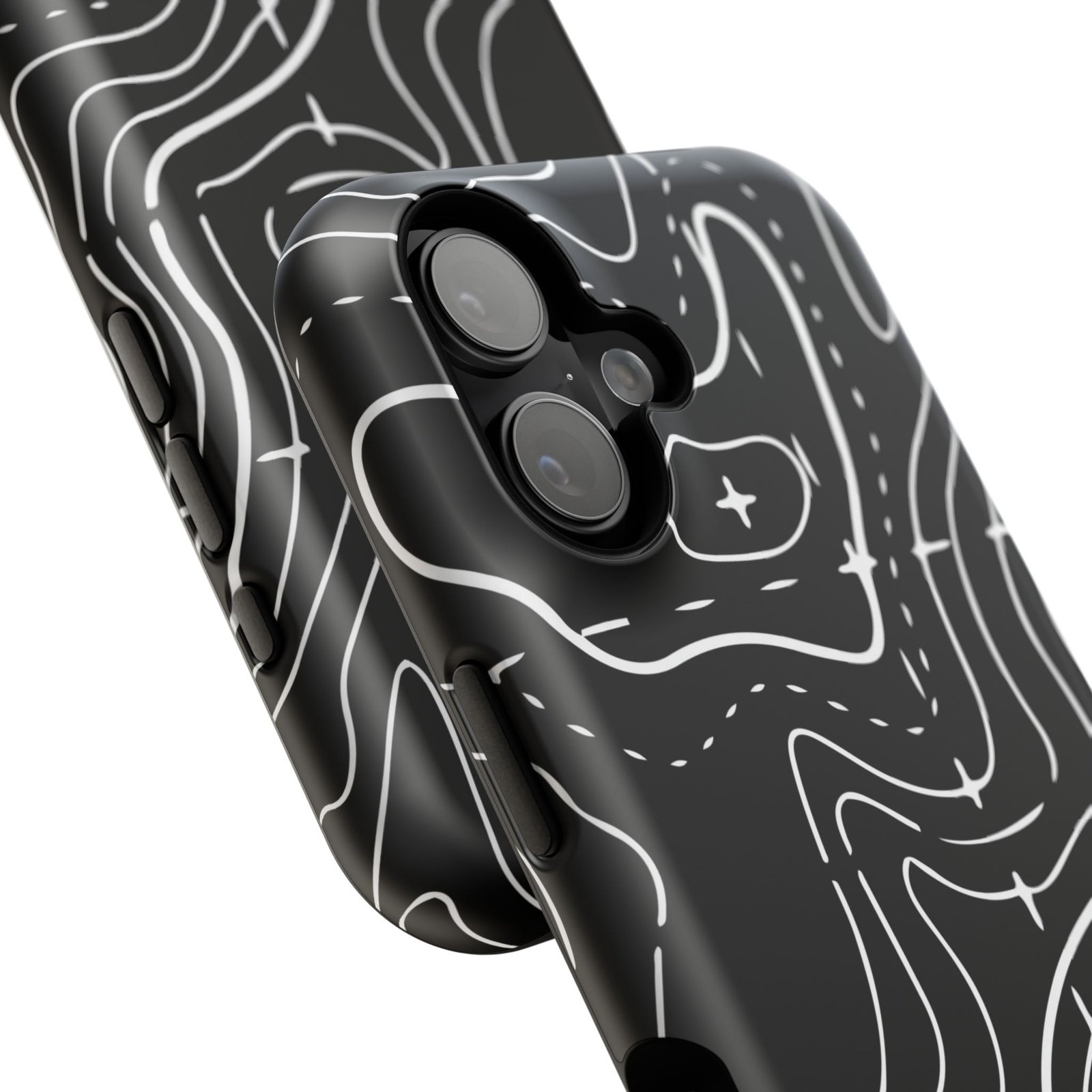 Topographic Black Phone Case — Impact-Resistant iPhone Cover - Image 126