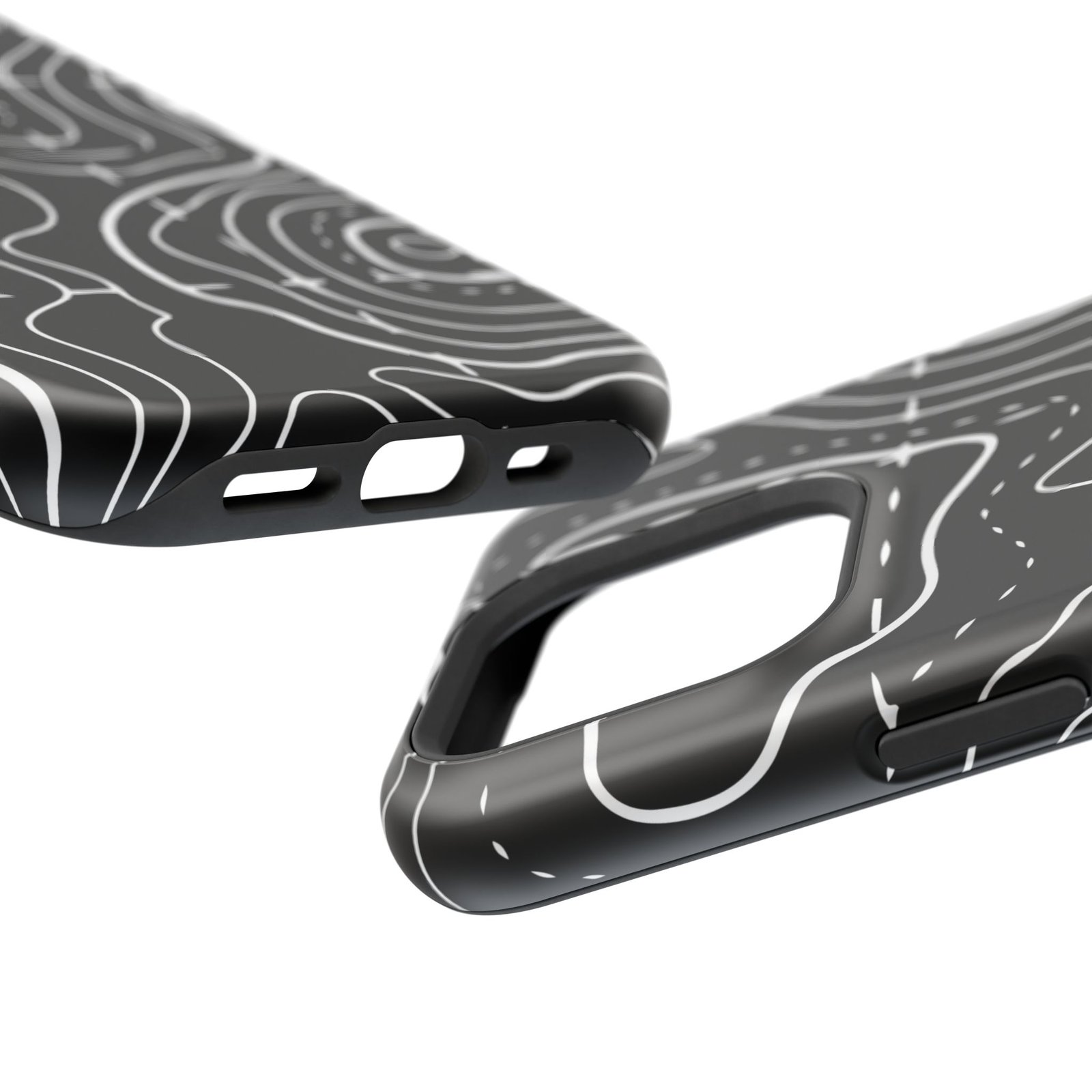 Topographic Black Phone Case — Impact-Resistant iPhone Cover - Image 95