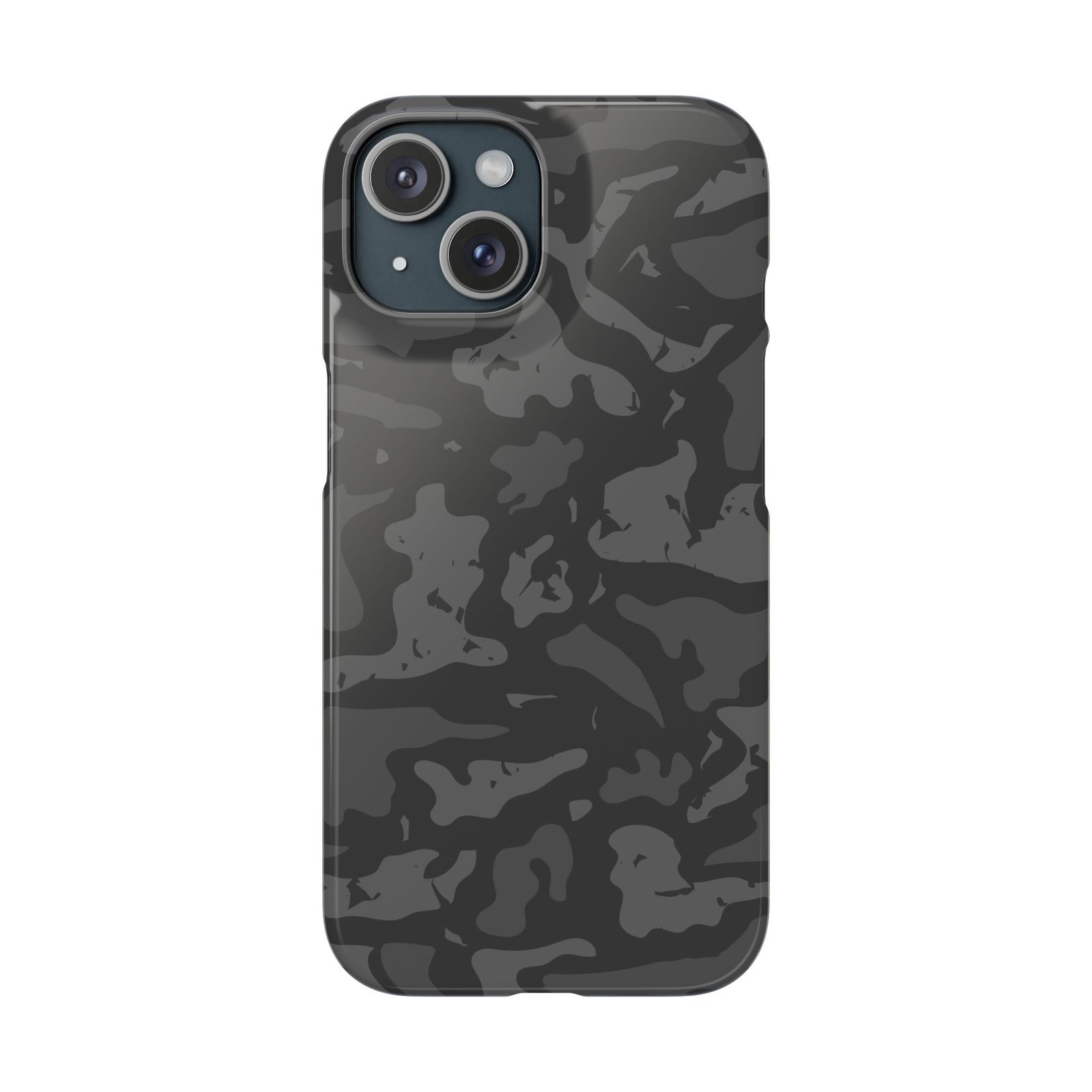 Black Grey Camo Snap Phone Case — Slim Protective Phone Cover - Image 15