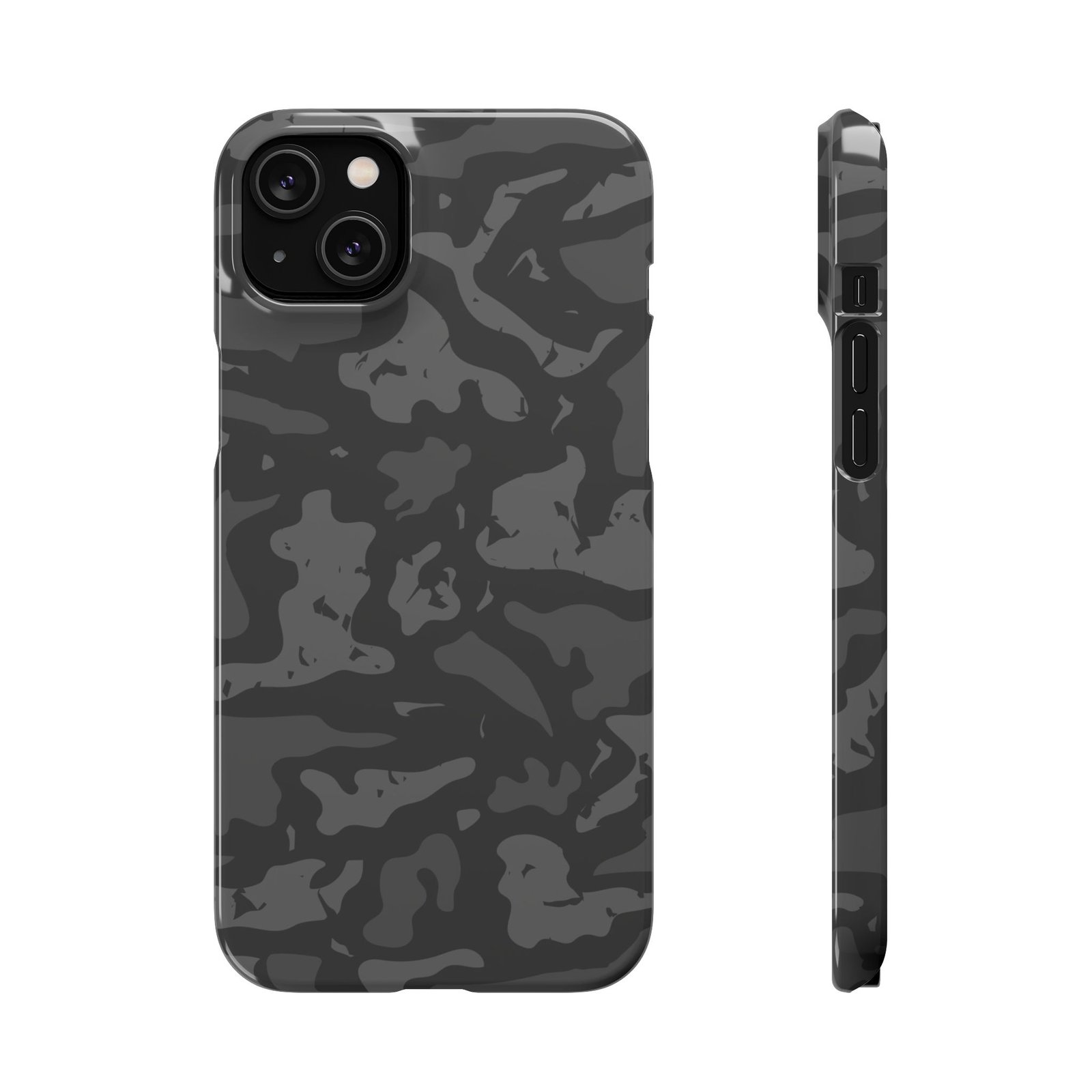 Black Grey Camo Snap Phone Case — Slim Protective Phone Cover - Image 9