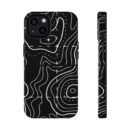 Topographic Black Phone Case — Impact-Resistant iPhone Cover