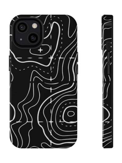 Topographic Black Phone Case — Impact-Resistant iPhone Cover