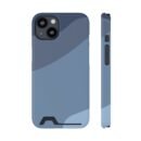 Blue Camouflage Phone Card Case — Slim Wallet Phone Case with Card Holder