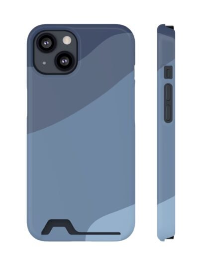 Blue Camouflage Phone Card Case — Slim Wallet Phone Case with Card Holder