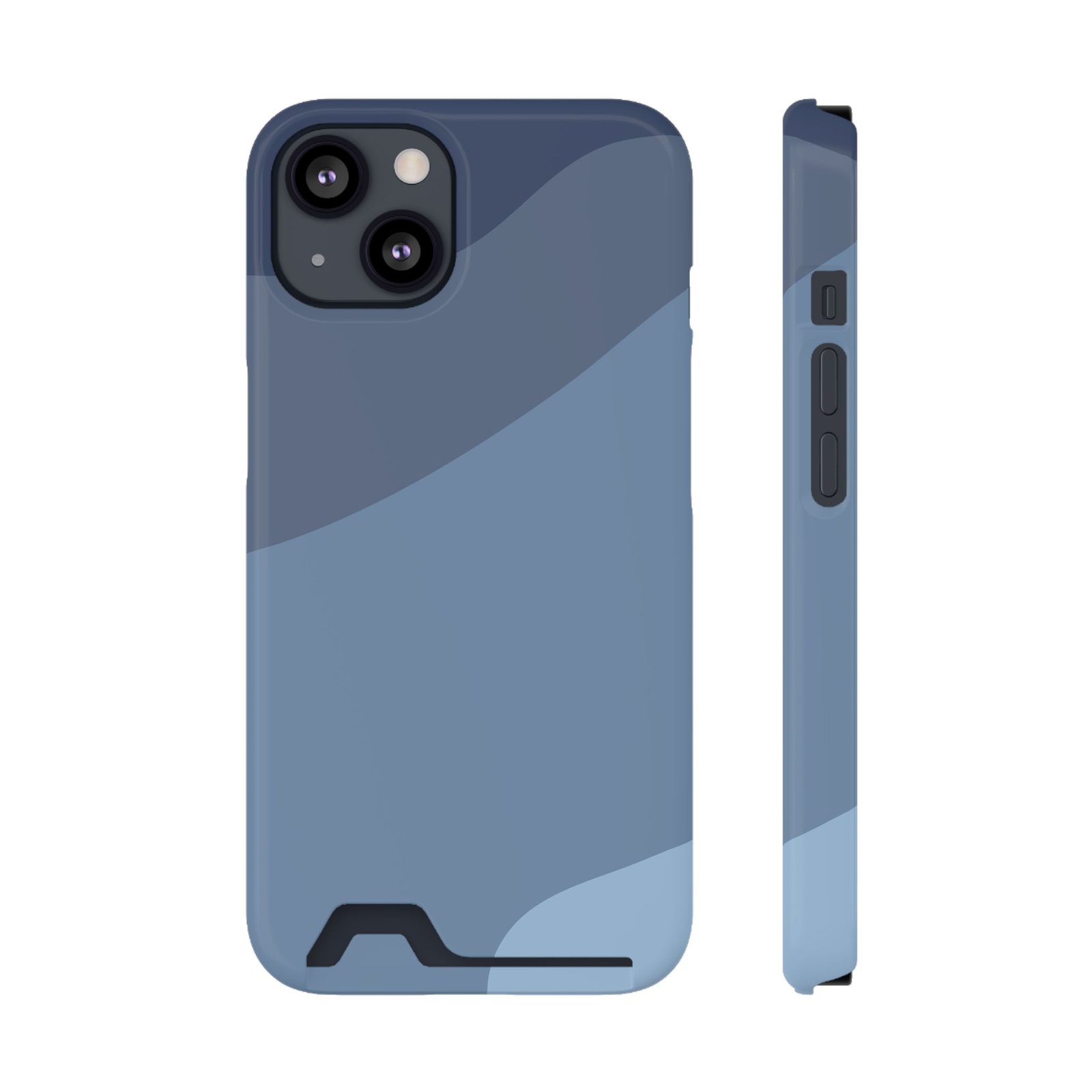 Blue Camouflage Phone Card Case — Slim Wallet Phone Case with Card Holder