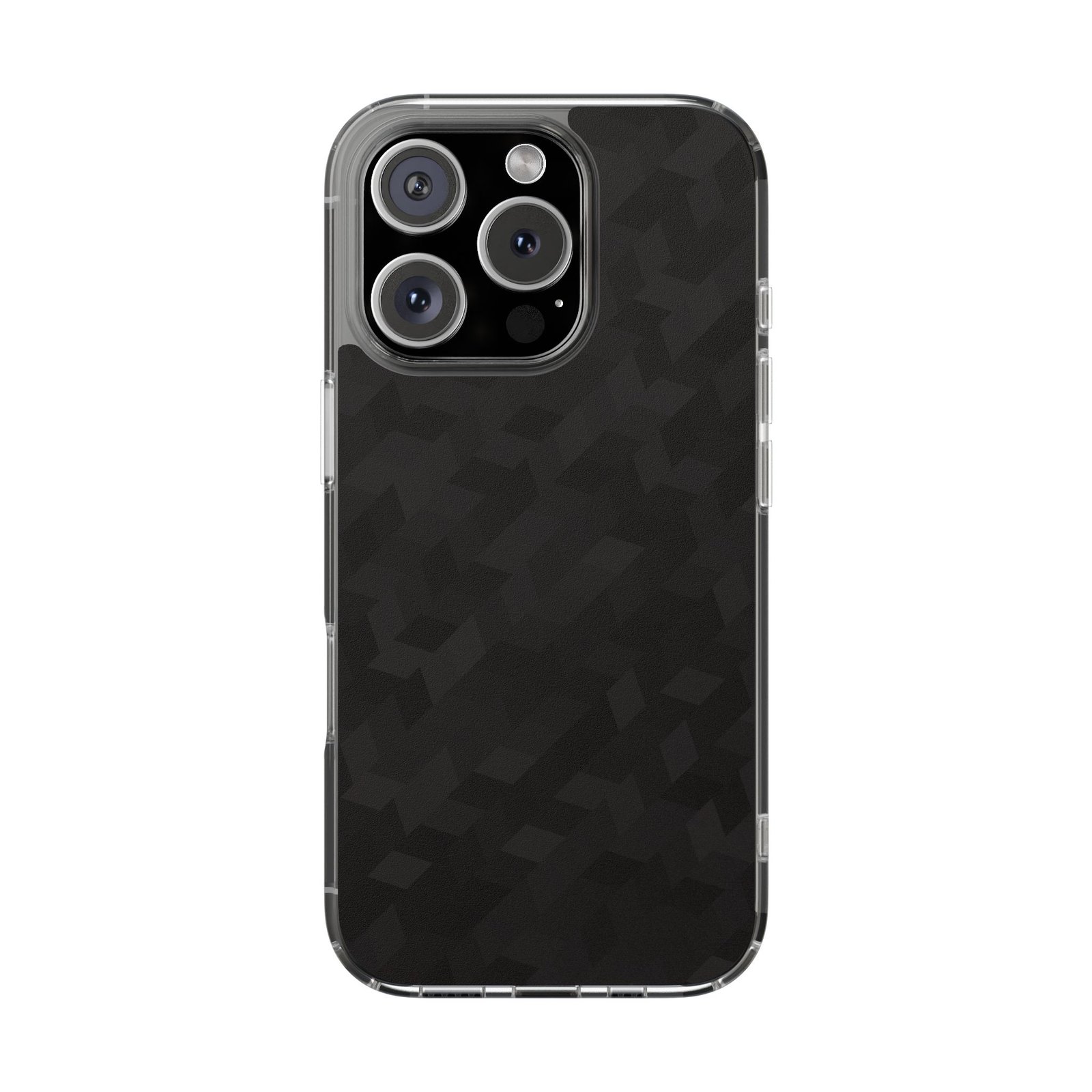 Clear Magnetic Impact-Resistant Phone Case — Black Houndstooth Pattern - Image 3