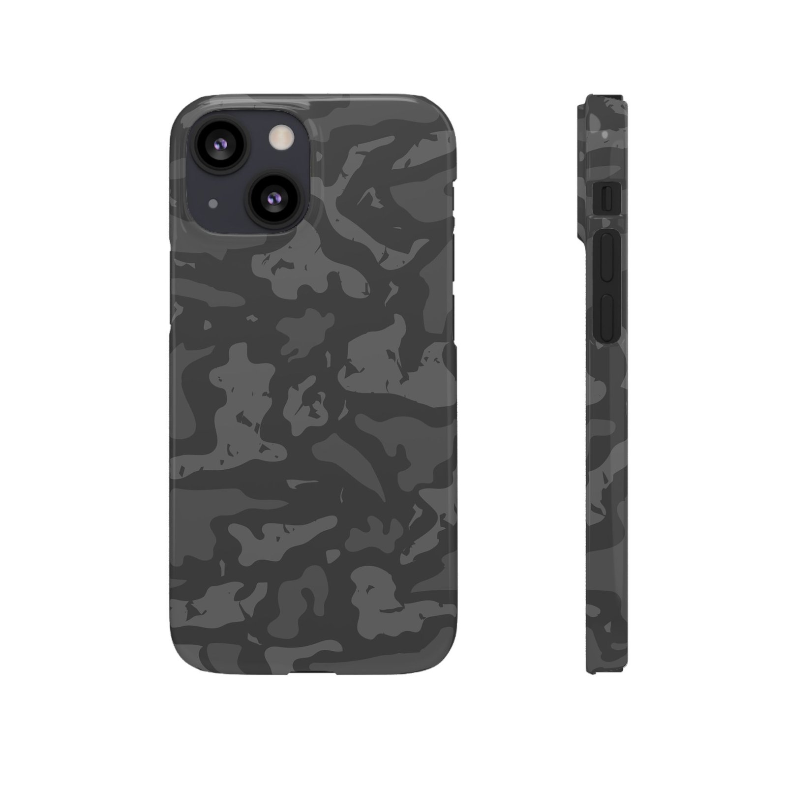 Black Grey Camo Snap Phone Case — Slim Protective Phone Cover - Image 3