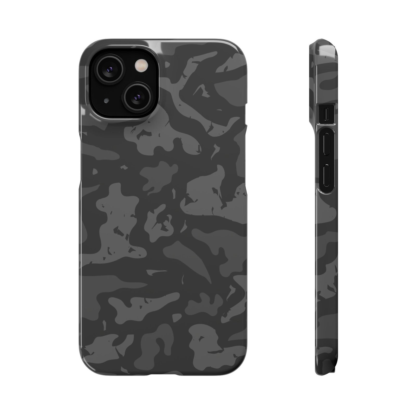 Black Grey Camo Snap Phone Case — Slim Protective Phone Cover - Image 7