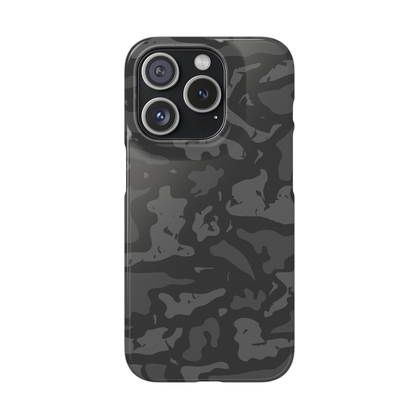 Black Grey Camo Snap Phone Case — Slim Protective Phone Cover - Image 16
