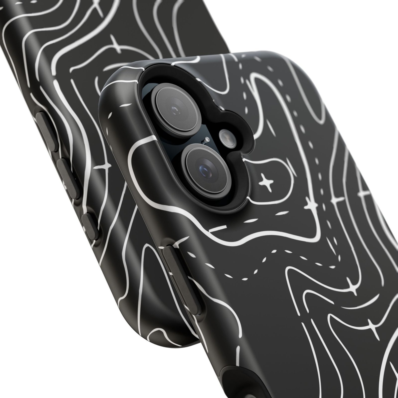 Topographic Black Phone Case — Impact-Resistant iPhone Cover - Image 110
