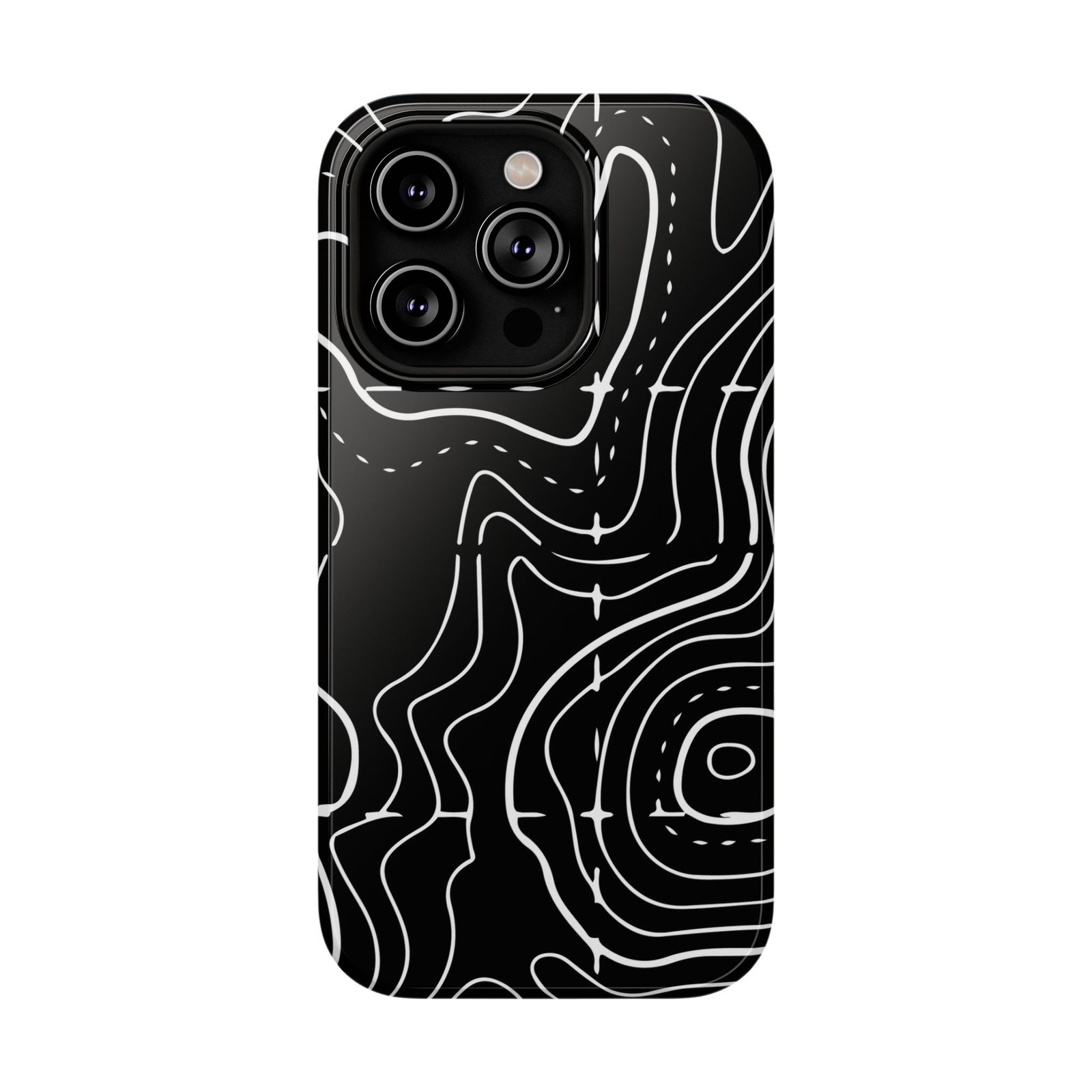 Topographic Black Phone Case — Impact-Resistant iPhone Cover - Image 65