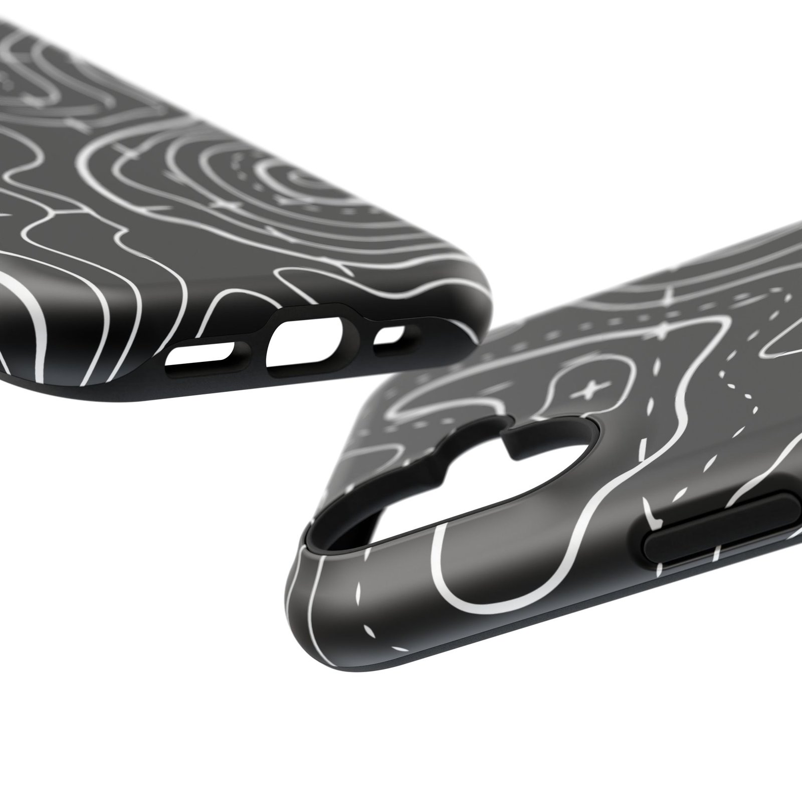 Topographic Black Phone Case — Impact-Resistant iPhone Cover - Image 127