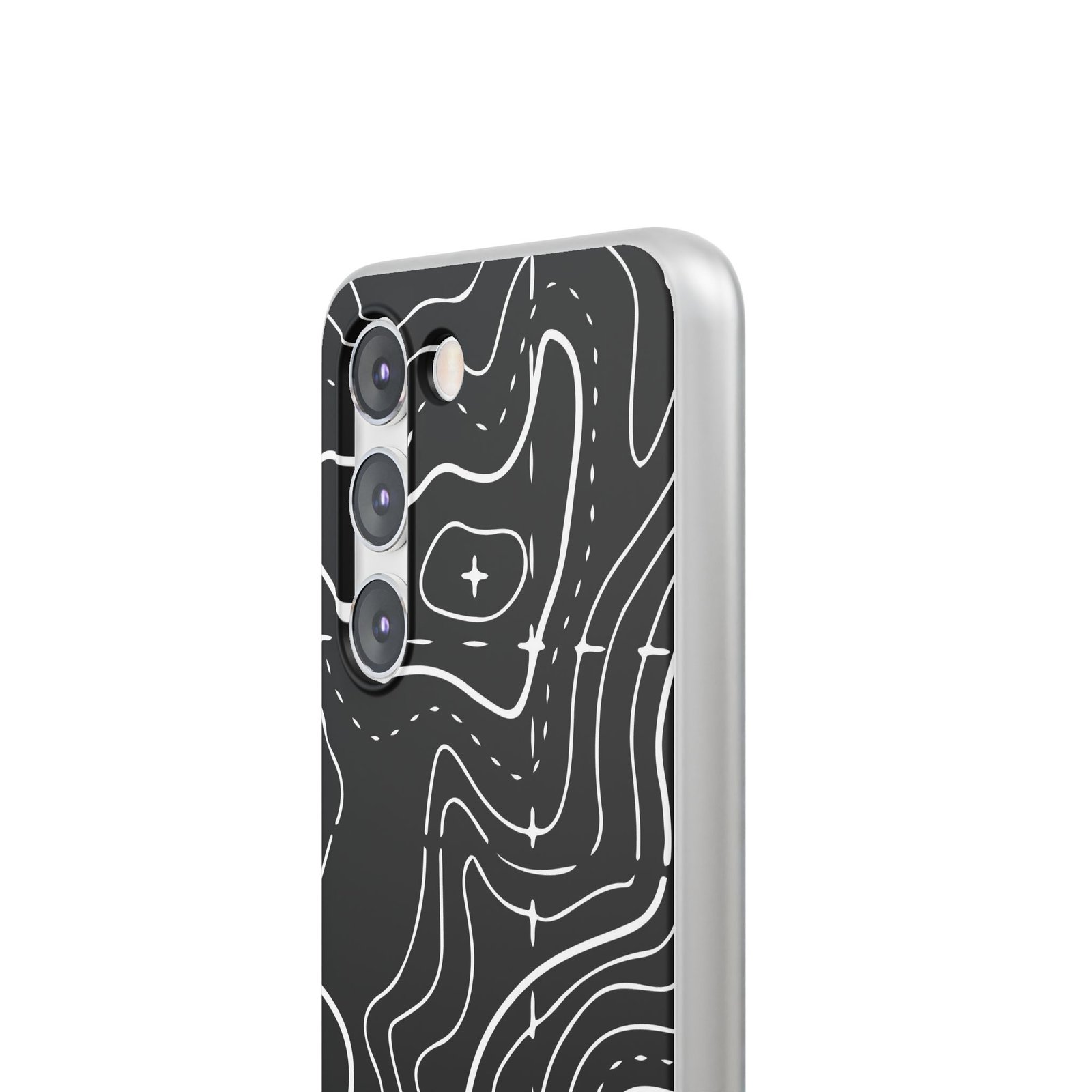 Phone Case — Black Topographic Line Art Design - Image 60