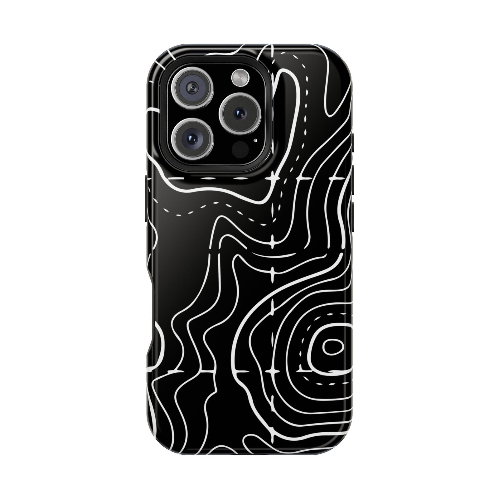 Topographic Black Phone Case — Impact-Resistant iPhone Cover - Image 89