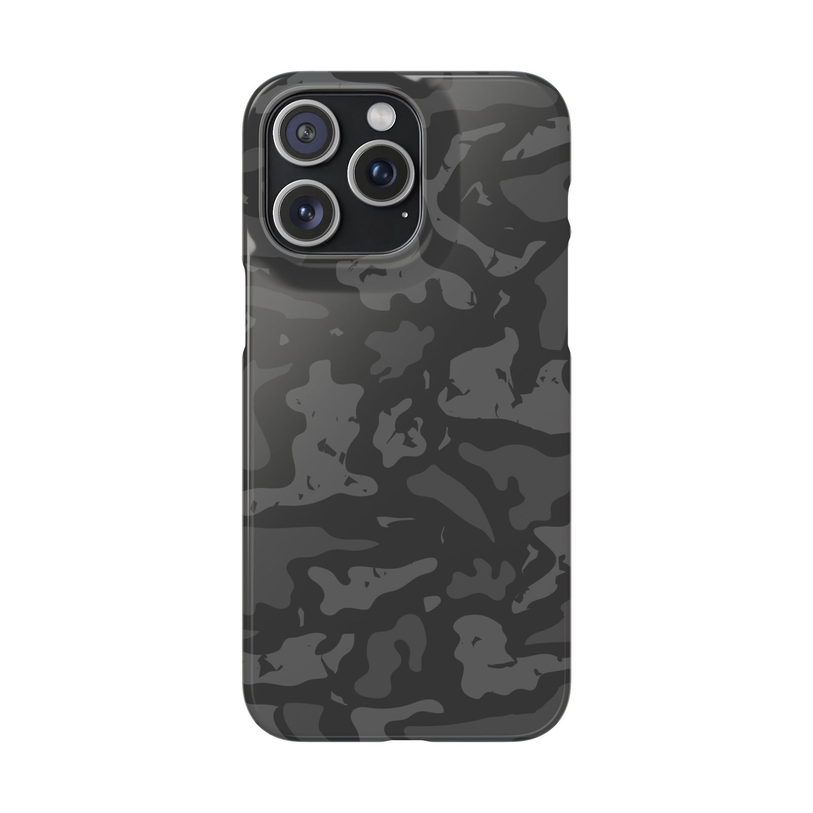 Black Grey Camo Snap Phone Case — Slim Protective Phone Cover - Image 18