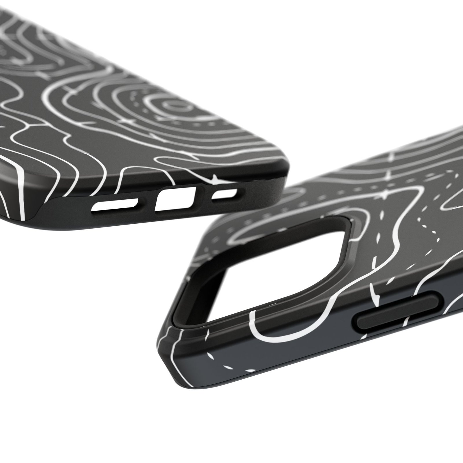 Topographic Black Phone Case — Impact-Resistant iPhone Cover - Image 87