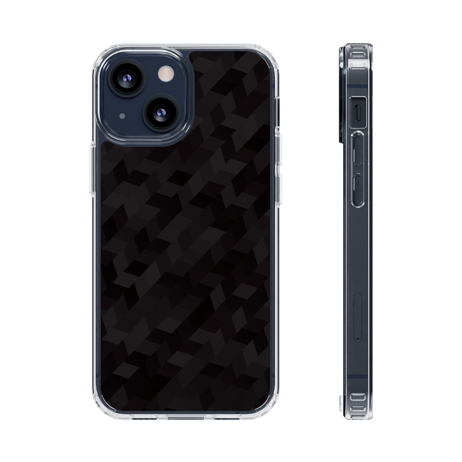 Clear Magnetic Impact-Resistant Phone Case — Black Houndstooth Pattern - Image 14