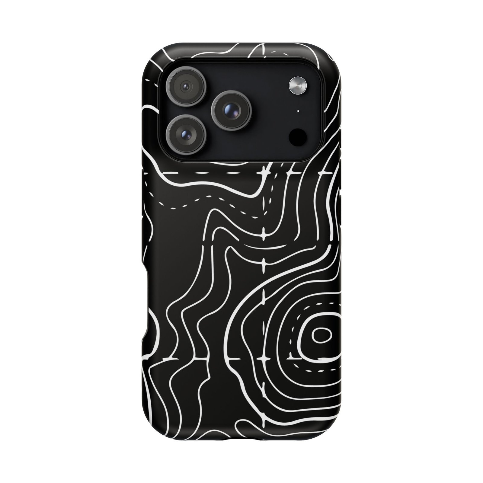 Topographic Black Phone Case — Impact-Resistant iPhone Cover - Image 141