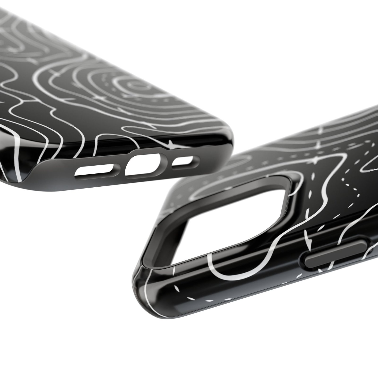 Topographic Black Phone Case — Impact-Resistant iPhone Cover - Image 51