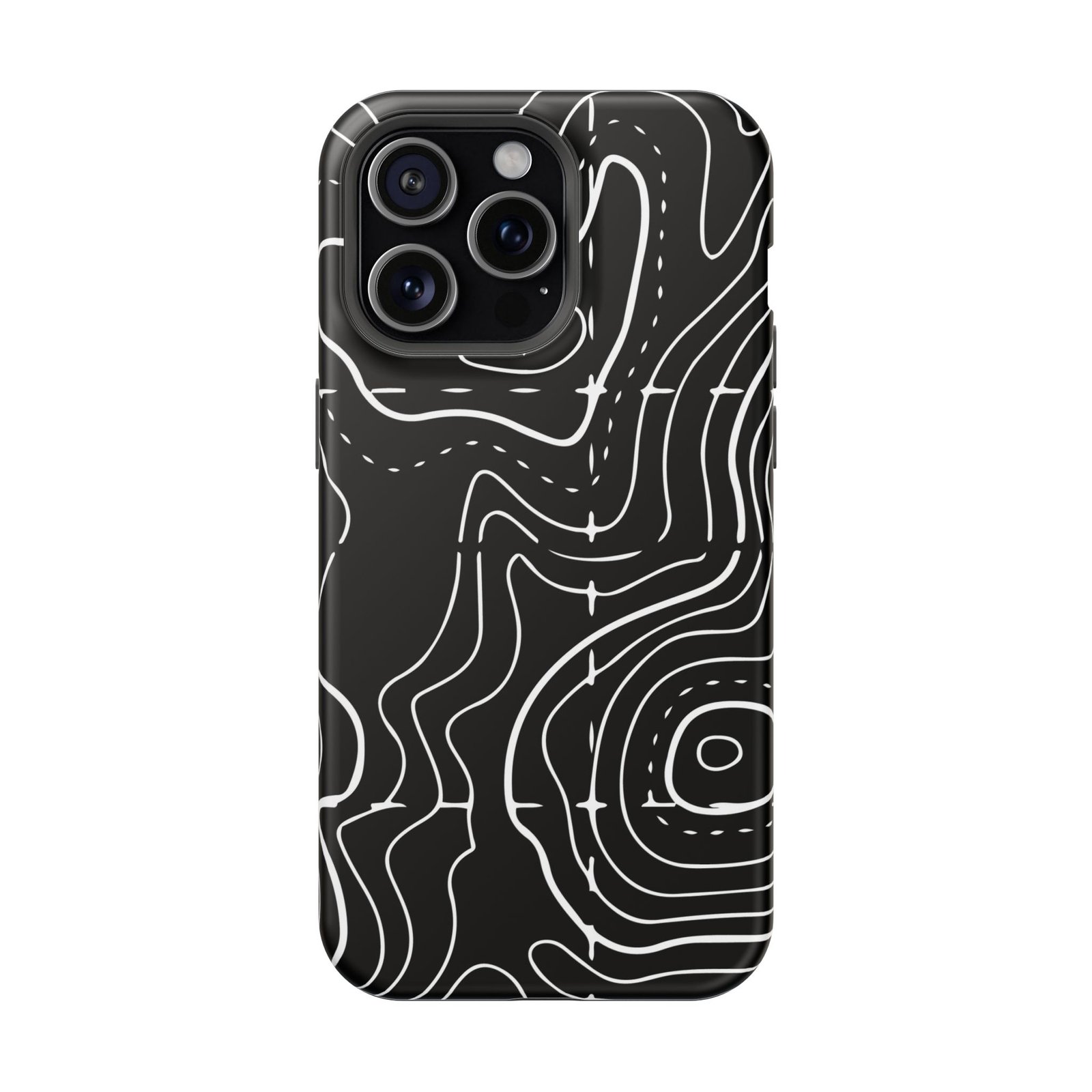 Topographic Black Phone Case — Impact-Resistant iPhone Cover - Image 53
