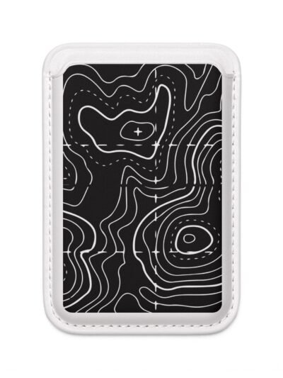 Magsafe Vegan Wallet — Black Topographic Card Holder