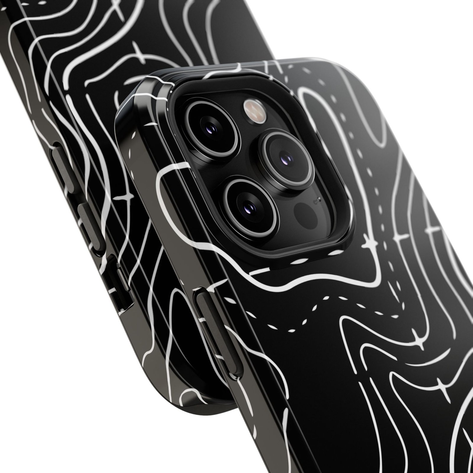 Topographic Black Phone Case — Impact-Resistant iPhone Cover - Image 70