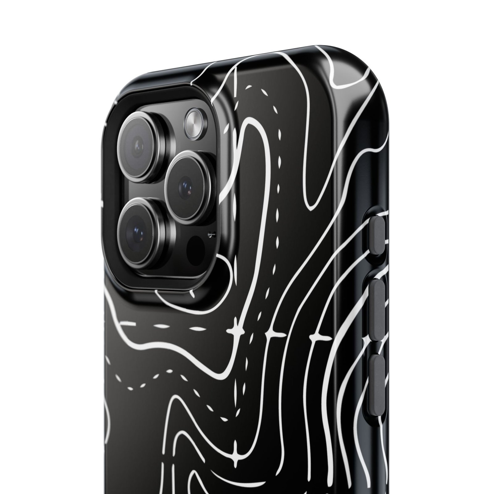 Topographic Black Phone Case — Impact-Resistant iPhone Cover - Image 100