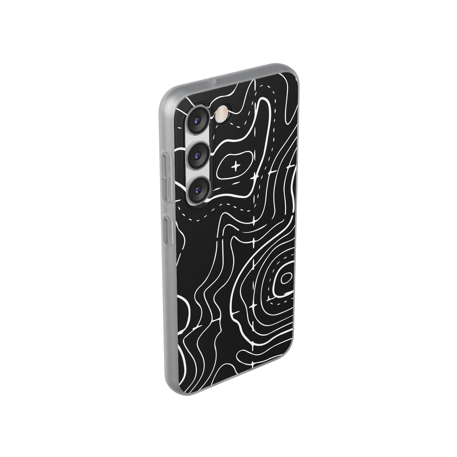 Phone Case — Black Topographic Line Art Design - Image 61